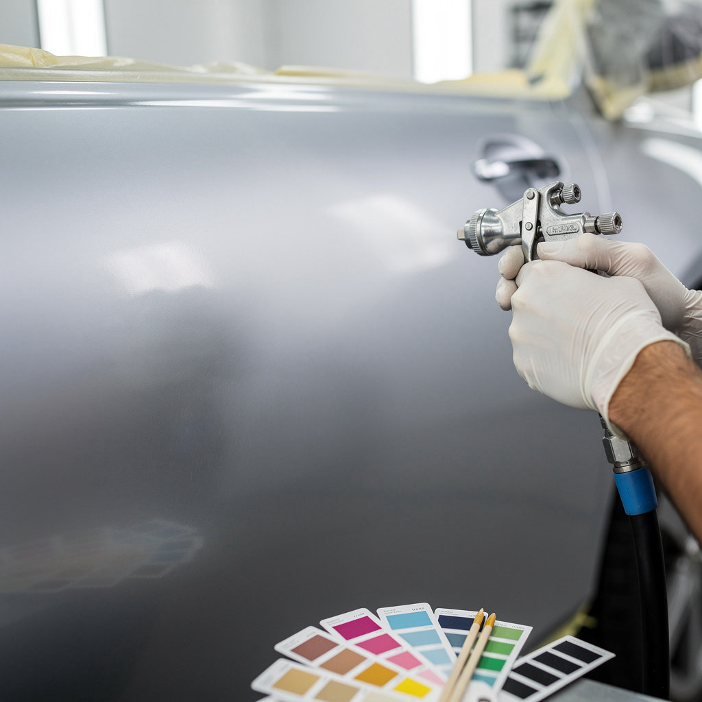 Mario's Autobody Escondido expert technician performing precision paint work on a vehicle in Escondido, CA
