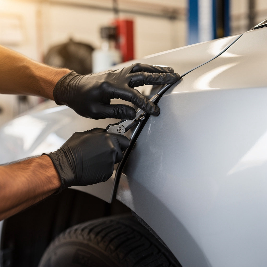 Mario's Autobody Escondido technician discussing the insurance claim process with a customer in Escondido, CA
